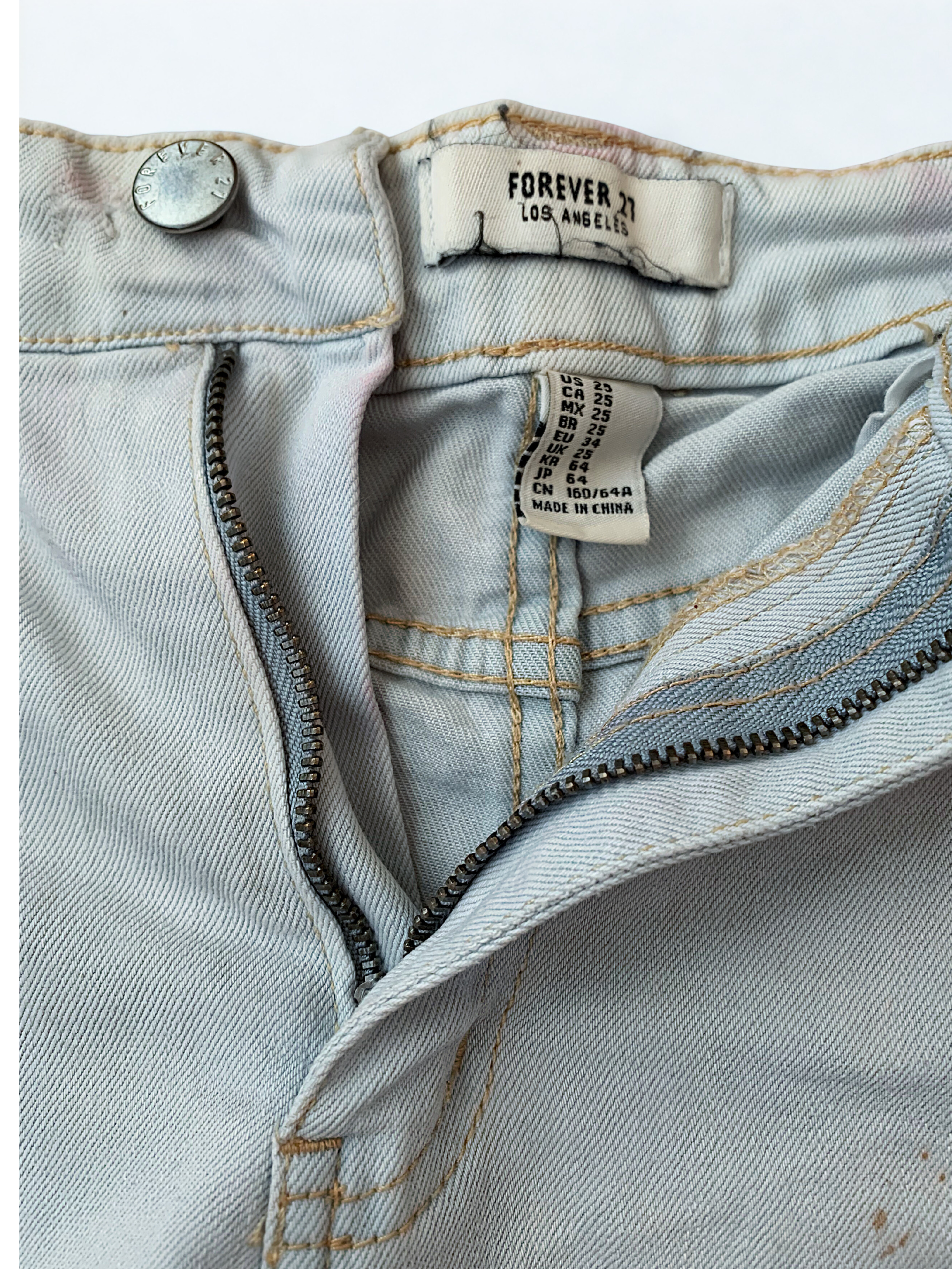 High rise Forever 21 Acid Washed Denim Shorts